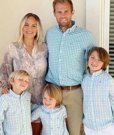 Brittany Favre with her husband and children